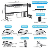 Amazon best fnboc over the sink dish drying rack adjustable dish drainer shelf multifunctional kitchen storage organizer with utensils holder sink size 32 5in