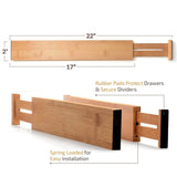 Discover the best bamboo kitchen drawer dividers organizers set of 6 spring loaded adjustable drawer separators for home and office organization