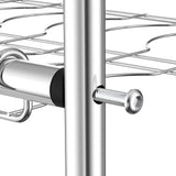 Best seller  nex 2 tier stainless steel drying dish rack non slip length adjustable kitchen cabinets with chopstick holder double groove