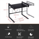 Storage gemitto microwave oven rack expandable carbon steel microwave shelf kitchen counter shelf 2 tiers with 3 hooks 55lbs weight capacity 40 60x36x42cm 15 8 23 6x14 2x16 5 black