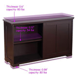 Home waterjoy kitchen storage sideboard stackable buffet storage cabinet with sliding door panels for home kitchen antique brown