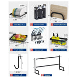 Amazon ipegtop over the sink stainless steel dish drying rack large dish drainers for kitchen double sink dishes utensils glasses draining shelf storage counter organizer cutlery holder black