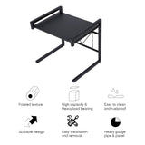 Storage organizer gemitto microwave oven rack expandable carbon steel microwave shelf kitchen counter shelf 2 tiers with 3 hooks 55lbs weight capacity 40 60x36x42cm 15 8 23 6x14 2x16 5 black