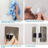 Budget friendly yotako broom mop holder 8 pcs mop and broom hanger self adhesive wall mount storage rack storage and organization for your home kitchen and wardrobe