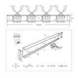 Amazon gartol mop holder multifunction aluminum alloy broom organizer wall mount holder wall mounted tools for garden garage laundry room kitchen with 4 racks holders and 12 storage hooks