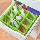 Shop here newferu plastic desk diy grid drawer dividers adjustable tidy closet shelf storage organizers for purses ties tshirts pens bras sock underwear scarves makeup kitchen cutlery flatware 32pcs green