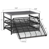 Products nex 3 tier standing spice rack kitchen countertop storage organizer adjustable shelf pull out spice rack slide out cabinet for spice jars glass empty cabinets holds 18 24 30 jars brown 30 jars