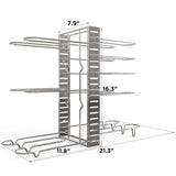 Discover the geekdigg pot rack organizer adjustable height and position kitchen counter and cabinet pan organizer shelf rack pot lid holder with 3 diy methods silver