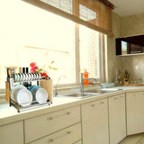 Top rated 304 stainless steel dish dryer rack cutting board holder and kitchen dish drainer for kitchen counter top silver 17 3x6 1x13 5inch