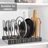 Kitchen pot rack organizers g ting 8 tiers pots and pans organizer adjustable pot lid holders pan rack for kitchen counter and cabinet lid organizer for pots and pans with 3 diy methods2019 upgraded