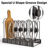 Budget geekdigg pot rack organizer 3 diy methods height and position are adjustable 8 pots holder black metal kitchen cabinet pantry pot lid holder upgraded