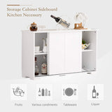 Budget mecor sideboards and storage cabinet white kitchen buffet cabinet server table with 2 sliding doors 1 shelf dining room furniture