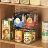 Latest mdesign large household stackable plastic food storage organizer bin basket with wide open front for kitchen cabinets pantry offices closets bedrooms bathrooms cube 7 75 wide 4 pack clear