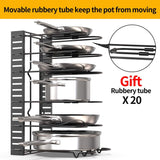 Budget friendly geekdigg pot rack organizer 3 diy methods height and position are adjustable 8 pots holder black metal kitchen cabinet pantry pot lid holder upgraded