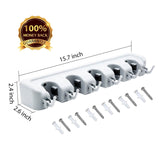 Shop for letmy broom holder wall mounted mop and broom hanger holder garage storage rack garden tool organizer 5 position 6 hooks for home kitchen garden tools garage organizing