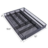 Save on szat pro mesh silverware cutlery tray drawer organization kitchen storage flatware utensil organizer for knives spoons forks black expandable