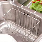 Storage aceen kitchen sink sponge holder 304 stainless steel sink caddy organizer liquid drainer storage basket for sponge soap brush dishwashing accessories