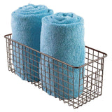 Select nice mdesign farmhouse decor metal wire bathroom organizer storage bin basket for cabinets shelves countertops bedroom kitchen laundry room closet garage 16 x 6 x 6 in 6 pack bronze