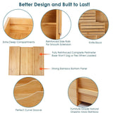 Buy utensil drawer organizer bamboo flatware organizer expandable kitchen silverware organizer cutlery tray with 2 removable knife blocks 8 compartments kitchen tray for utensil cutlery flatware silver