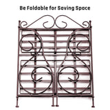 Top rated spice rack ispecle 2 tier foldable shelf rack kitchen bathroom countertop 2 tier standing storage organizer spice jars bottle shelf holder rack classic bronze coating