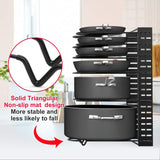 Latest pot rack organizers g ting 8 tiers pots and pans organizer adjustable pot lid holders pan rack for kitchen counter and cabinet lid organizer for pots and pans with 3 diy methods2019 upgraded