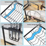 Best fnboc over the sink dish drying rack adjustable dish drainer shelf multifunctional kitchen storage organizer with utensils holder sink size 32 5in
