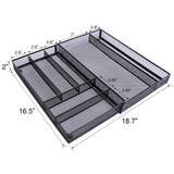 Save szat pro mesh silverware cutlery tray drawer organization kitchen storage flatware utensil organizer for knives spoons forks black expandable