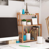 Amazon homecho bamboo spice rack bottle jars holder countertop storage organizer free standing with 3 tier adjustable slim shelf for kitchen bathroom bedroom hmc ba 004