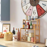 Amazon best homecho bamboo spice rack bottle jars holder countertop storage organizer free standing with 3 tier adjustable slim shelf for kitchen bathroom bedroom hmc ba 004