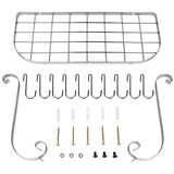 New vdomus square grid wall mount pot rack bookshelf rack with 10 hooks kitchen cookware 24 by 10 inch sliver