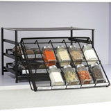 Related nex 3 tier standing spice rack kitchen countertop storage organizer adjustable shelf pull out spice rack slide out cabinet for spice jars glass empty cabinets holds 18 24 30 jars brown 30 jars