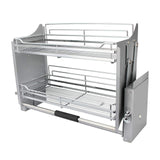 Storage organizer kitchen pull down 2 tier wire shelf shelves steel wall unit storage organizer system cabinet for 800mm width cupboards