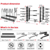 Great pot rack organizers g ting 8 tiers pots and pans organizer adjustable pot lid holders pan rack for kitchen counter and cabinet lid organizer for pots and pans with 3 diy methods2019 upgraded