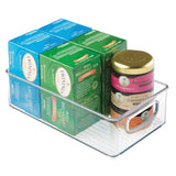 Budget friendly idesign plastic storage bin with handles for kitchen fridge freezer pantry and cabinet organization bpa free set clear