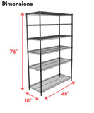 Storage organizer internets best 6 tier wire shelving rack nsf wide flat black home storage heavy duty shelf wide adjustable freestanding rack unit kitchen business organization commercial industrial