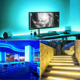 Selection mingopro led strip lights 32 8ft 10m 300 leds smd5050 rgb strip lights ip65 waterproof flexible strip lighting for home kitchen tv desk table dining room bed room