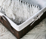 Online shopping slpr rectangular bamboo baskets with leather handles and lining set of 3 farmhouse rustic country style storage for closet bedroom kitchen nursery