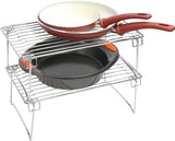 Latest 2 pack decobros stackable kitchen cabinet organizer chrome