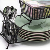 Discover sorbus utensil caddy use for napkin cutlery plate holder stackable flatware caddy tabletop organizer ideal for dining table party buffet kitchen entertaining black