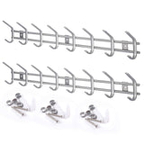 Best webi wall mounted coat hooks stainless steel 304 heavy duty c wall hooks rail robe hook rack for bathroom kitchen entryway closet b c cbg08 2 8 hooks satin 2 pack