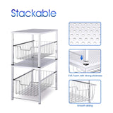 Heavy duty simple trending under sink cabinet organizer with sliding storage drawer desktop organizer for kitchen bathroom office stackbale chrome