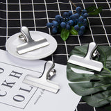 Storage organizer stainless steel clips for kitchen home office 3 inch width heavy duty chip bag clips clamps for air tight seal grips on coffee food bags usagesilver 6 pack