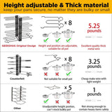 Buy geekdigg pot rack organizer 3 diy methods height and position are adjustable 8 pots holder black metal kitchen cabinet pantry pot lid holder upgraded