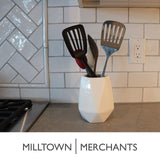 Best seller  ceramic utensil holder kitchen utensil holder utensil crock utensil caddy container milltown merchants™ faceted white utensil holder