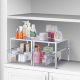 Home simple trending under sink cabinet organizer with sliding storage drawer desktop organizer for kitchen bathroom office stackbale chrome