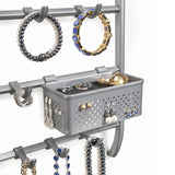 Lynk Over Door Or Wall Mount Jewelry Organizer Rack, Platinum