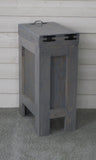 Budget rustic wood trash bin kitchen trash can wood trash can trash cabinet dog food storage 13 gallon recycle bin gray stain metal handle handmade in usa by chris buffalowoodshop