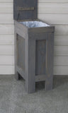 Best seller  rustic wood trash bin kitchen trash can wood trash can trash cabinet dog food storage 13 gallon recycle bin gray stain metal handle handmade in usa by chris buffalowoodshop