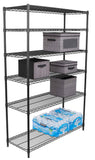 Shop for internets best 6 tier wire shelving rack nsf wide flat black home storage heavy duty shelf wide adjustable freestanding rack unit kitchen business organization commercial industrial