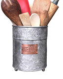 Storage autumn alley farmhouse galvanized large kitchen utensil holder pretty embossing and copper label add farmhouse warmth and charm